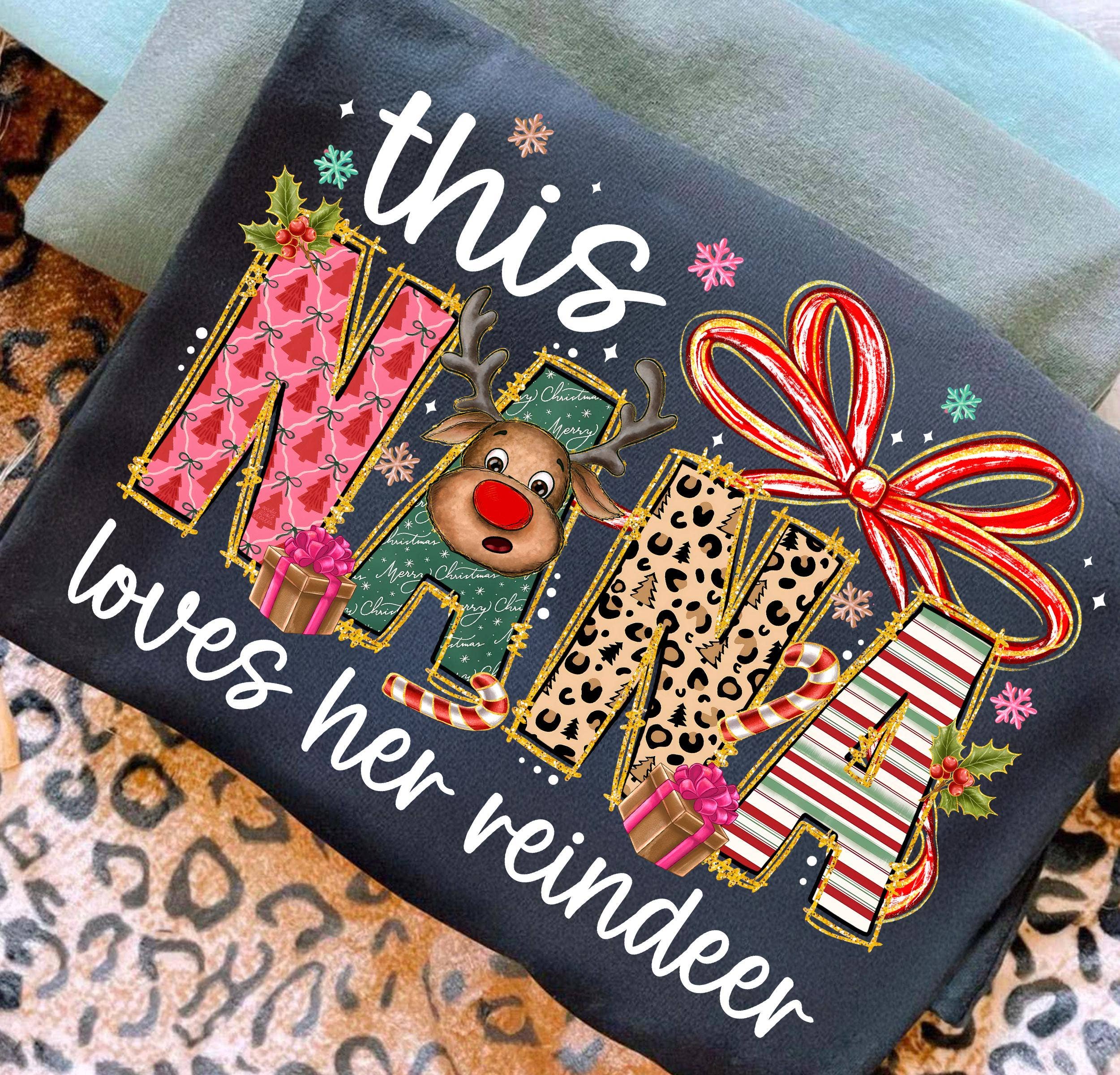 DLT Ecommerce - Vente T-shirt à imprimés – femme - T-shirt de renne de Noël Nana, pull de Noël joyeux maman5