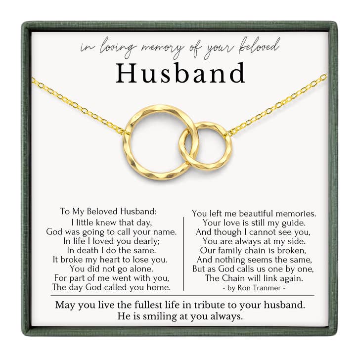 Loss of Husband Sympathy Jewelry Gift - Gold Silver Necklace for wholesale by hope love shine
