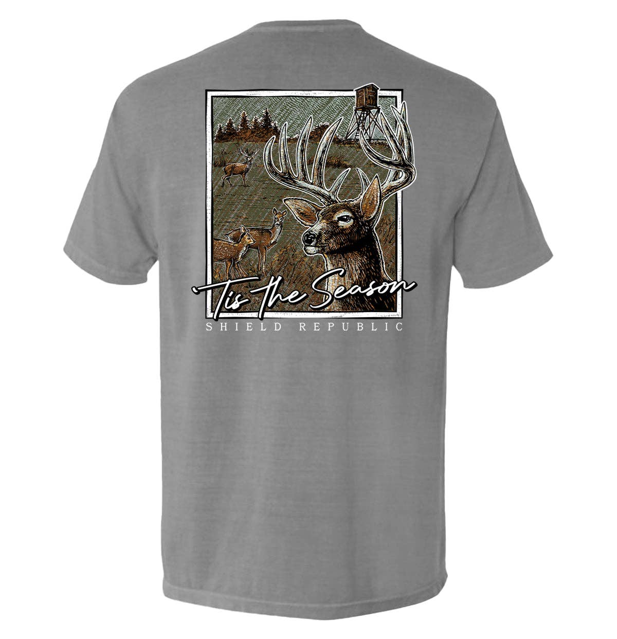 Shield Republic - Vente T-shirt sérigraphié – homme - C'est la saison des cerfs6