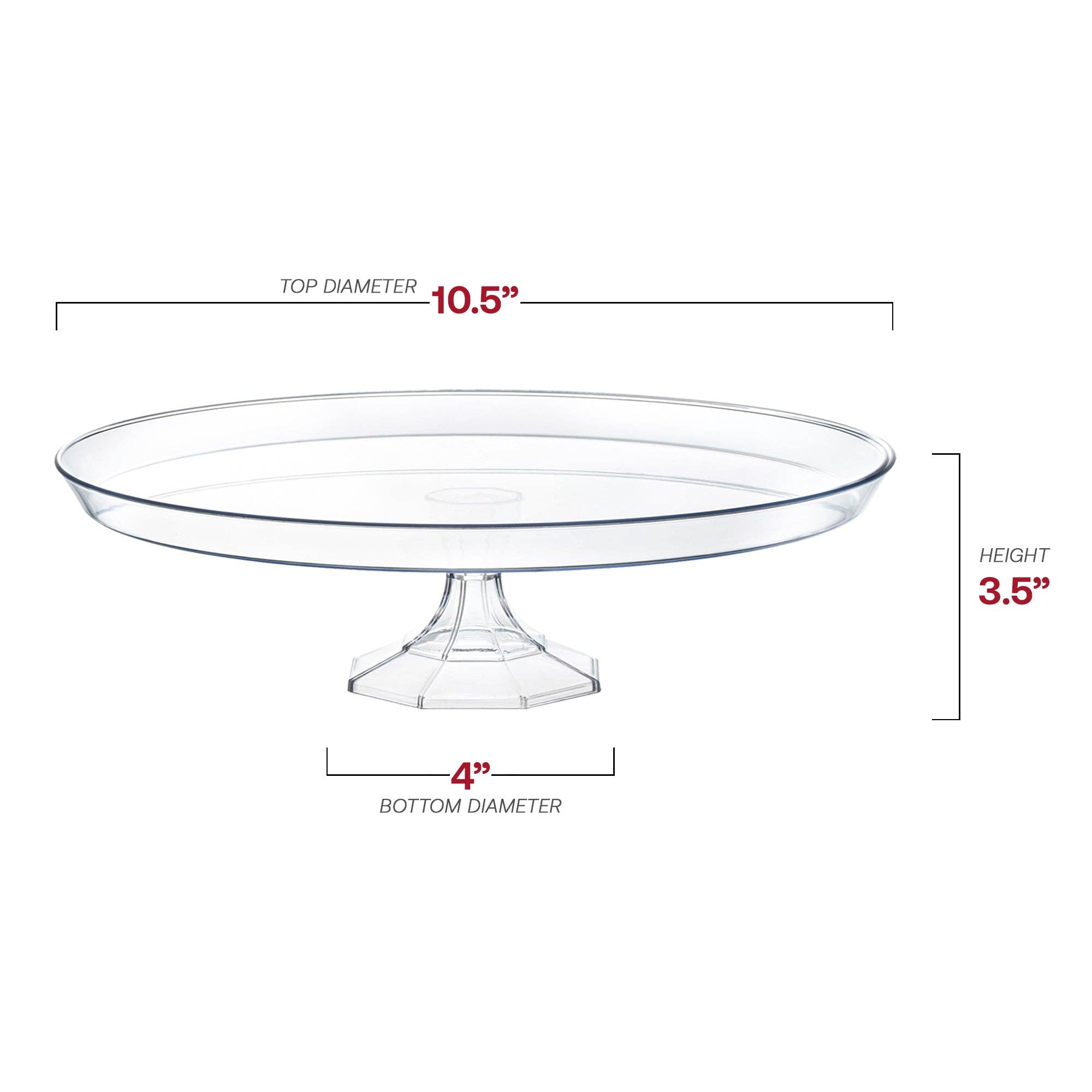 Smarty had a Party - Wholesale Cake Stand - 10.5" Clear Small Round Plastic Cake Stand - 1 pc2
