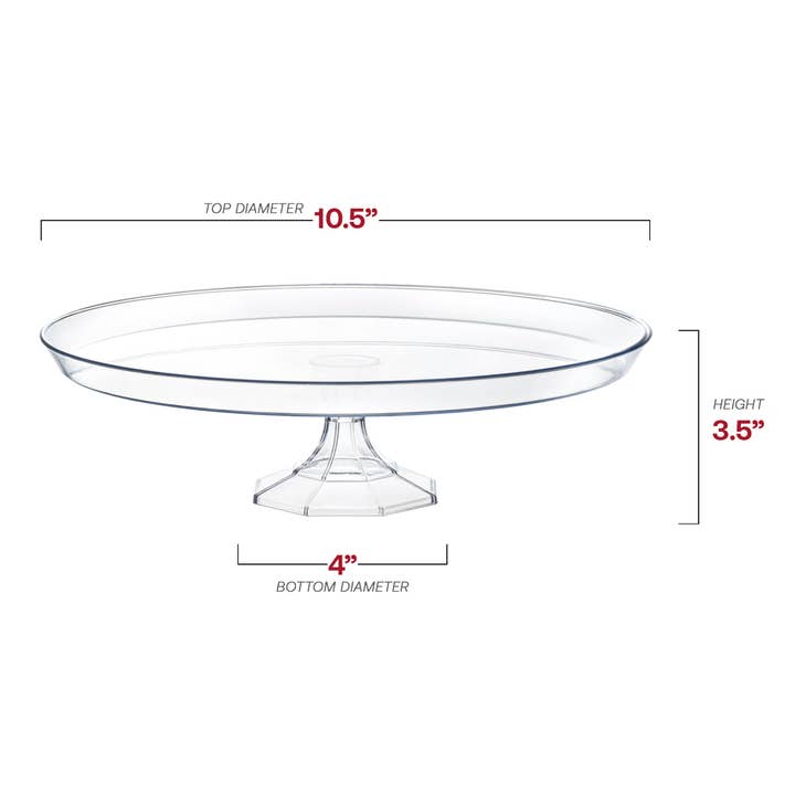 Smarty had a Party - Wholesale Cake Stand - 10.5" Clear Small Round Plastic Cake Stand - 1 pc2
