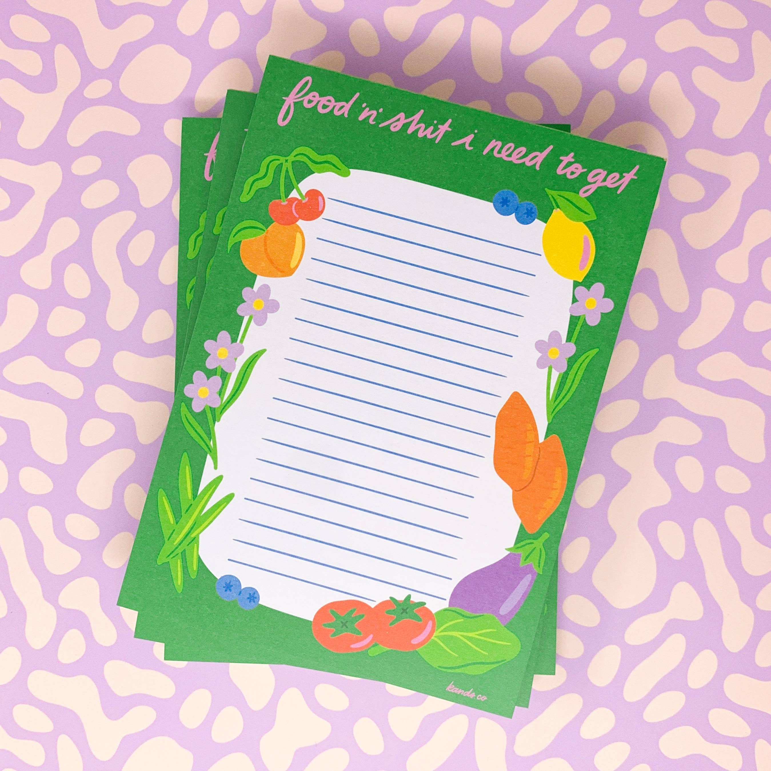 KANDS.CO - Wholesale Notepad - Food 'n' Shit Grocery List Notepad2