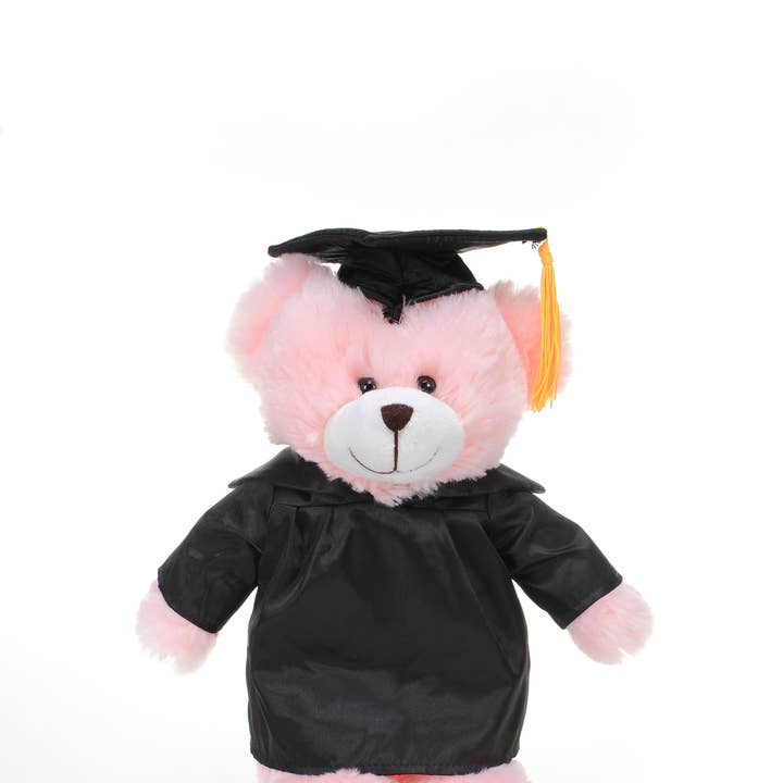 Plushland - Venta al por mayor Peluche - Niños y bebés - Juguete de peluche y peluche Graduation Imprint con forma de oso rosa, 11 pulgadas0