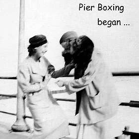 GrammaBurp Humorous Greeting Cards - Wholesale Everyday Greeting Card - Pier Boxing Hilarious Relationship Friend Greeting Card LOL