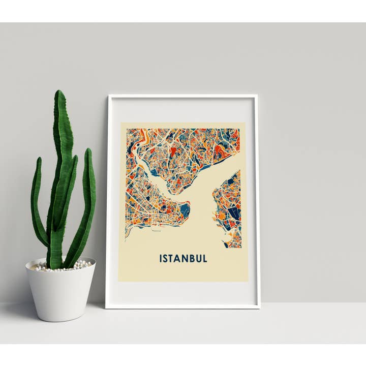 27,9 x 35,6 cm, preußischer Istanbul-Kartendruck — Chroma-Stil für den Großhandel von ILIKEMAPS