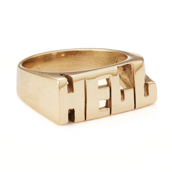 SNASH JEWELRY - Wholesale Signet Ring - Hell Brass Signet Ring0