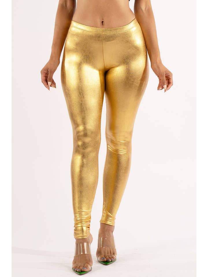 K Too - Wholesale Fashion Leggings - Women's - Shiny metallic leggings8