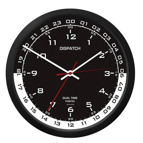 Reloj de doble hora DISPATCH de 10 pulgadas para venta al por mayor de Trintec Industries Inc.