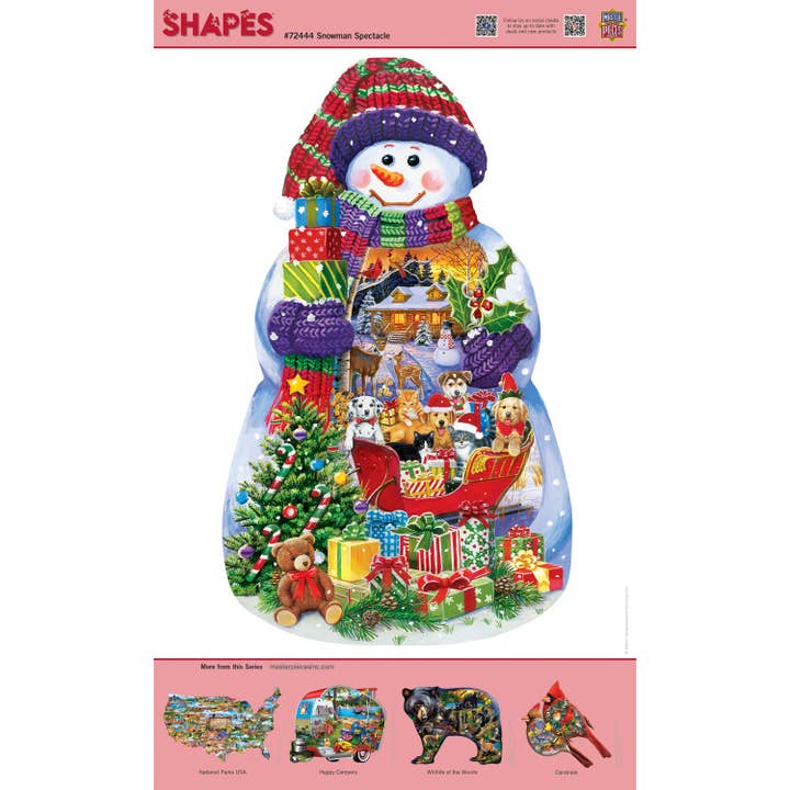 Masterpieces Puzzles - Wholesale Puzzle - Adult - Contours - Snowman Spectacle Shaped 1000 Piece Jigsaw puzzle