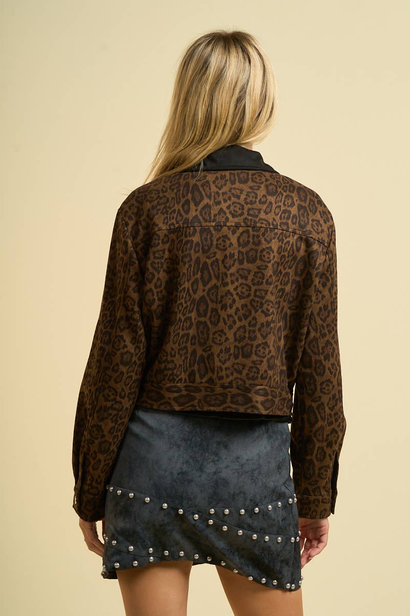 Léopard 2803 - Veste à fermeture éclair imprimé léopard en vente sur Faire1