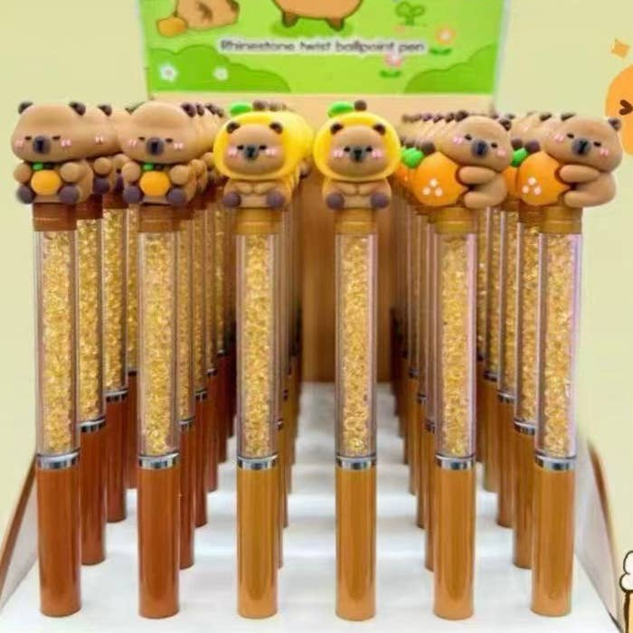 22691 Capybara Crystal Gel Pen-48 for wholesale by BCmini