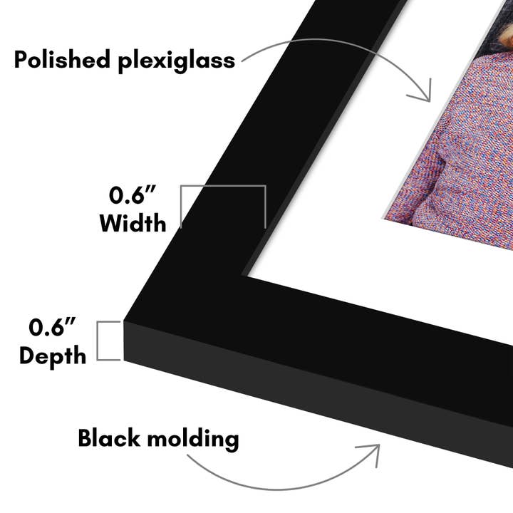 Americanflat - Wholesale Picture Frame - Americanflat 5 Pack Picture Frames With Mat Plexiglass Cover2