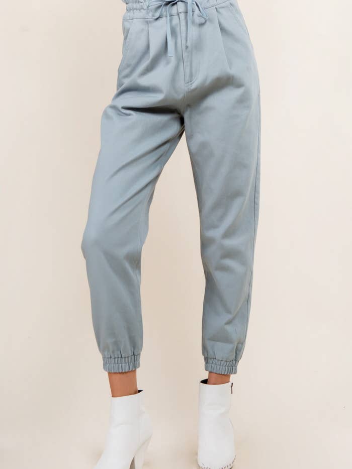 Paperbag Baumwollhose mit Taillenband - CIEL BLUE für den Großhandel von Whiteroom+Cactus