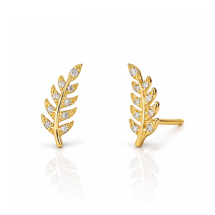 Delicate Leaf Studs for wholesale by Tai Jewelry