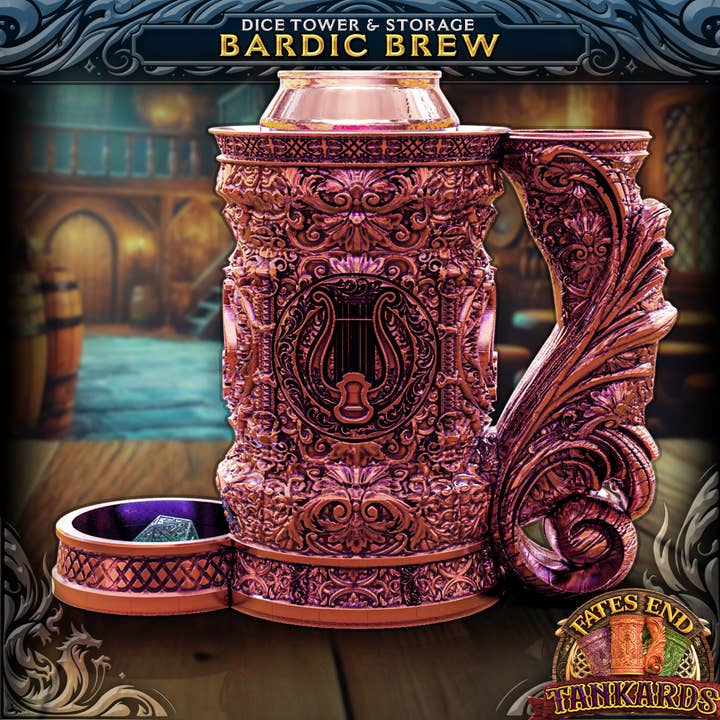 American Carver LLC - Wholesale Dice - Bard 12oz Dice Tower Tankard | TTRPG, D&D, Daggerheart