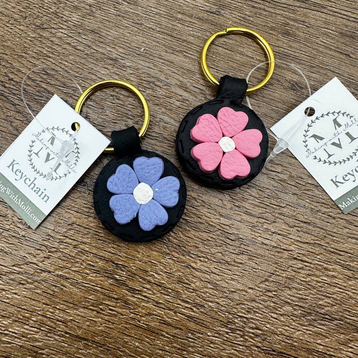 Making with Molli - Wholesale Keychain - Women's - Polymer Clay Large Flower Keychain1