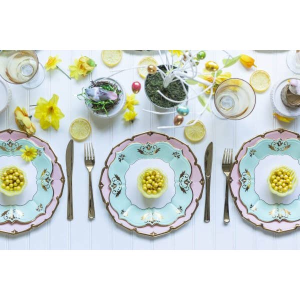 EID Creations - Vente Assiette jetable - 8 Assiettes à Dîner Blush1