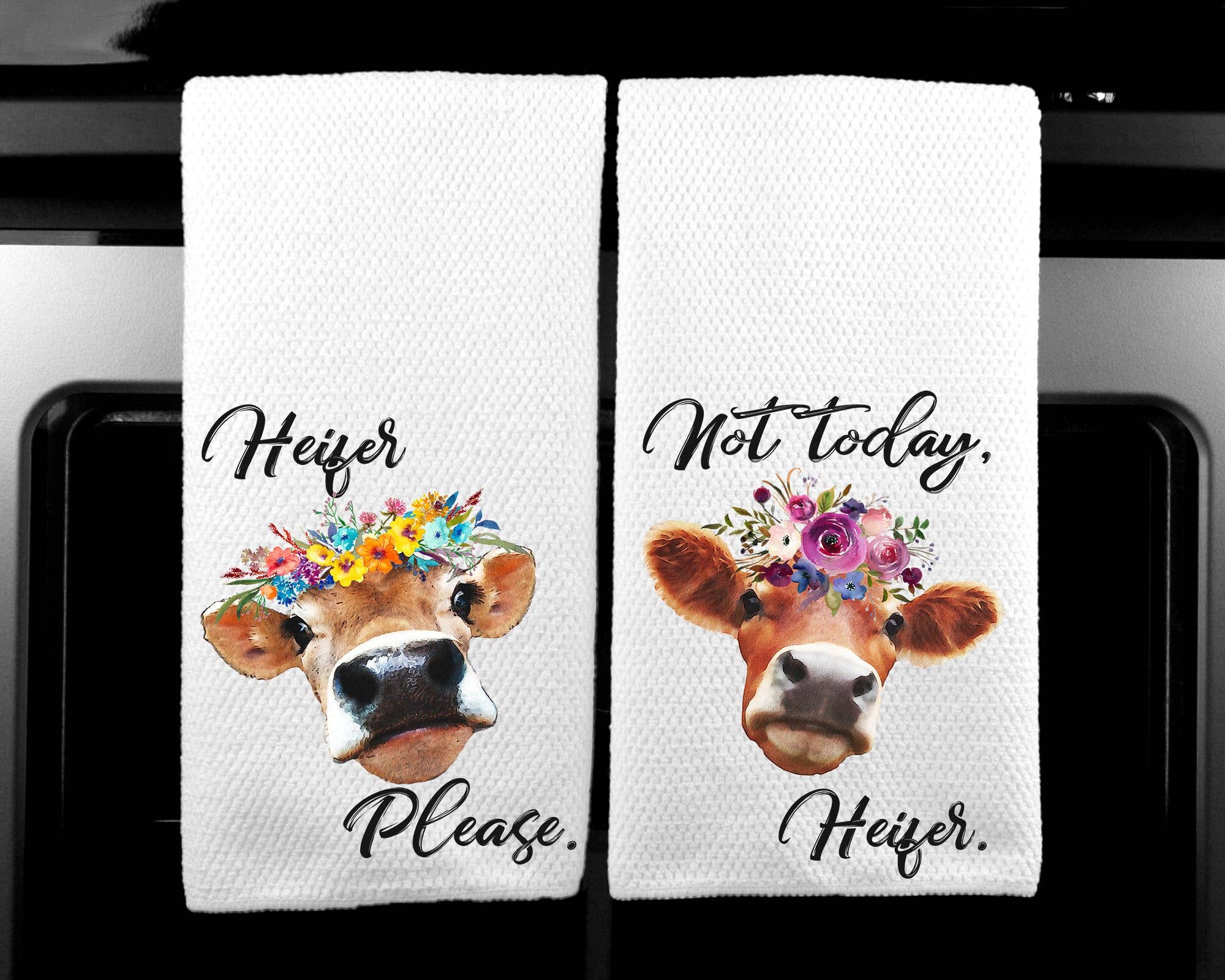 Dasha Alexander - Wholesale Tea Towel - Heifer Please Not Today Set of 2 Microfiber Kitchen Towel0