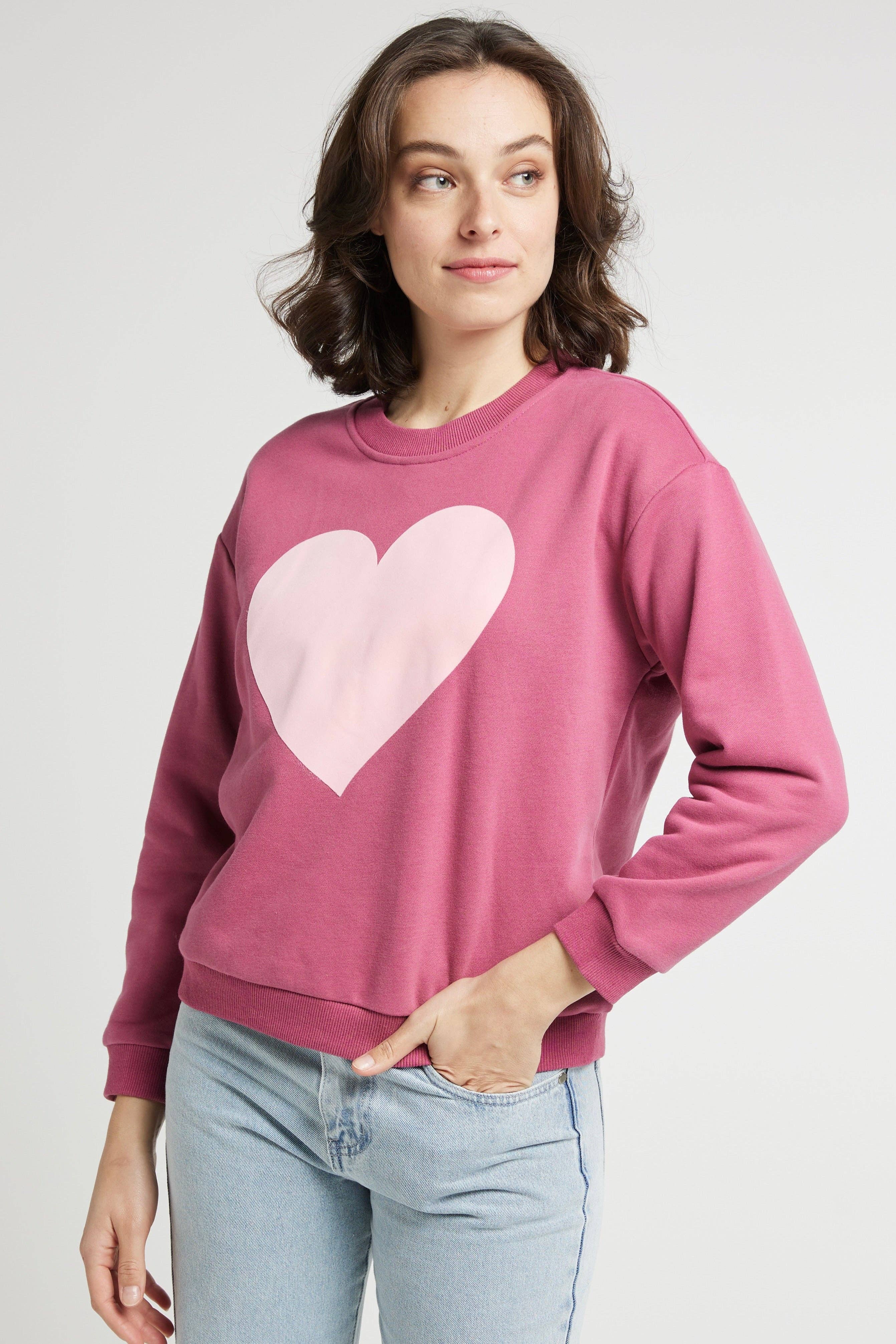 Andy & Lucy - Wholesale Graphic Sweatshirt - Women's - SWEETHEART - Cotton sweatshirt with velvet heart4