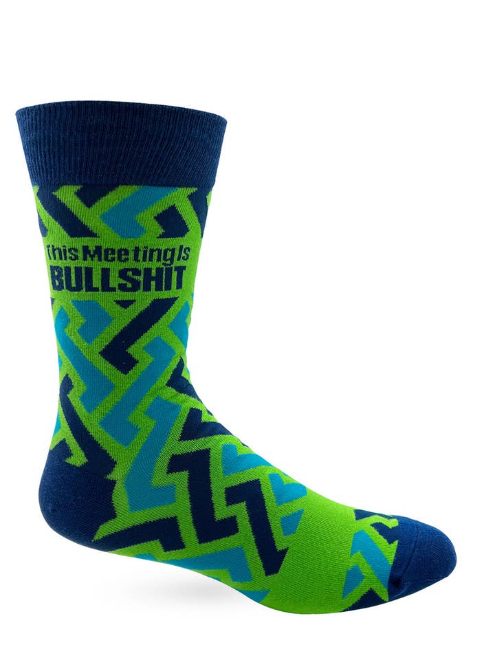 Fabdaz - Wholesale Socks – Men's - This Meeting is Bullshit Men's Novelty Crew Socks1