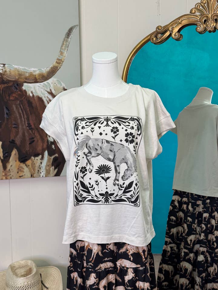 Rockin A Design - Wholesale Screen Printed T-Shirt - Women's - Leave Her Wild ladies relaxed fit top1