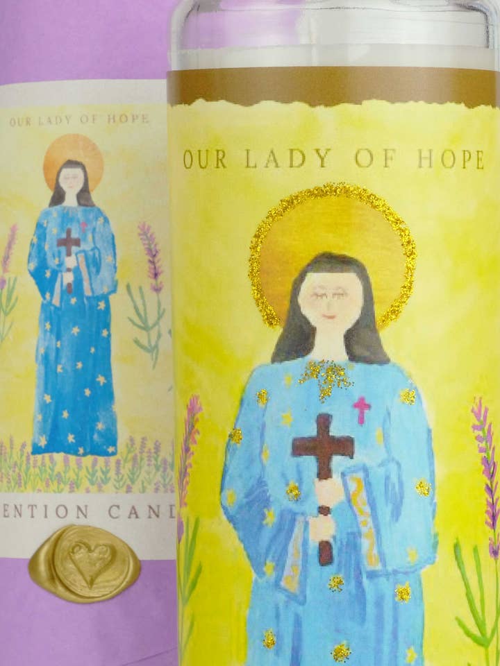 Intention prayer candle - Our Lady of Hope for wholesale by Elizabeth Marie Company