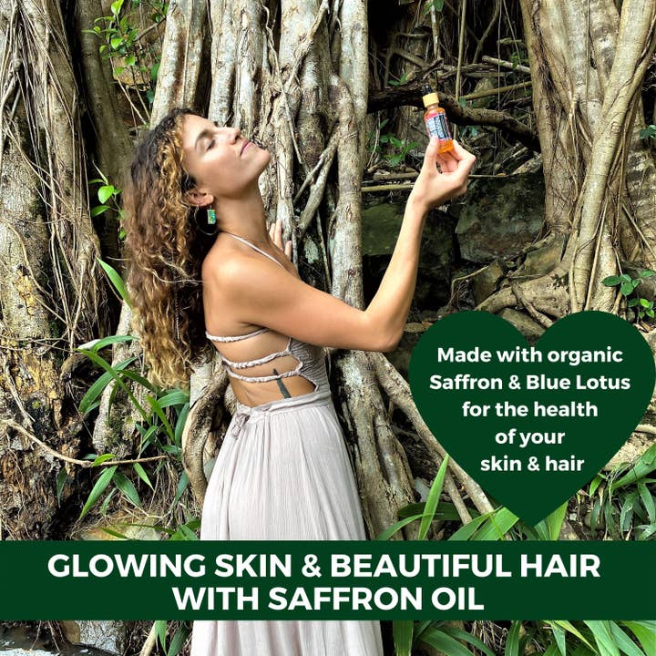 The Sacred Essence – wholesale Facial serum/concentrate – AYURVEDA SAFFRON OIL - For Glowing Skin & Beautiful Hair2