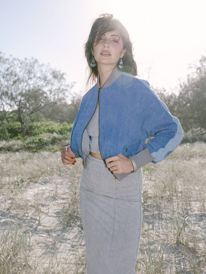 IDIS - Wholesale Bomber jacket – Women’s - Reversible Denim Bomber2