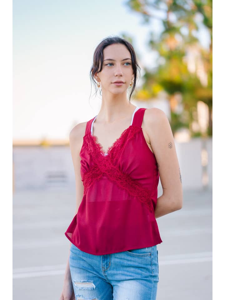 Urban Diction - Wholesale Tank Top - Women's - Basic TANK TOP WITH FLORAL DETAILS8