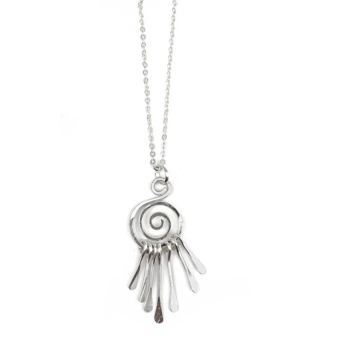 Silver Plated Pendant Necklace - Dreamcatcher for wholesale by Anju Jewelry