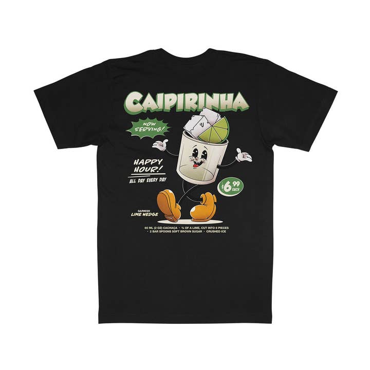 Caipirinha Organic Heavyweight T-Shirt Black for wholesale by Weekend Concept