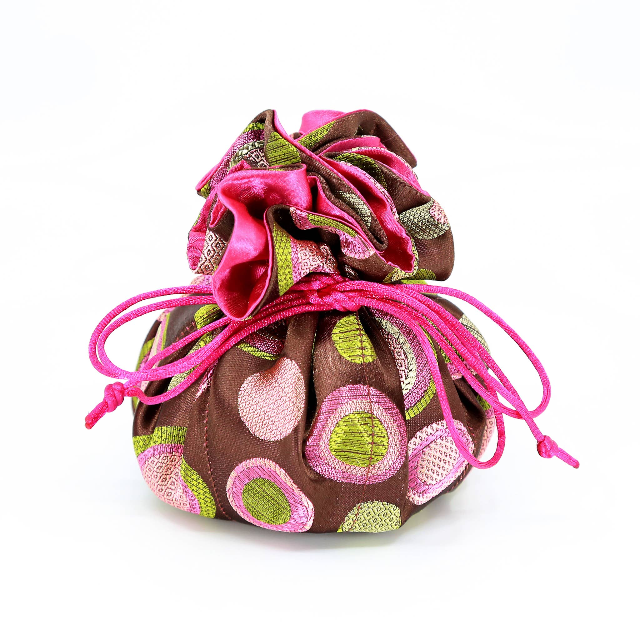 Cathayana - Wholesale Jewelry Box/Organizer - Polka Dots Brocade Jewelry Pouch2