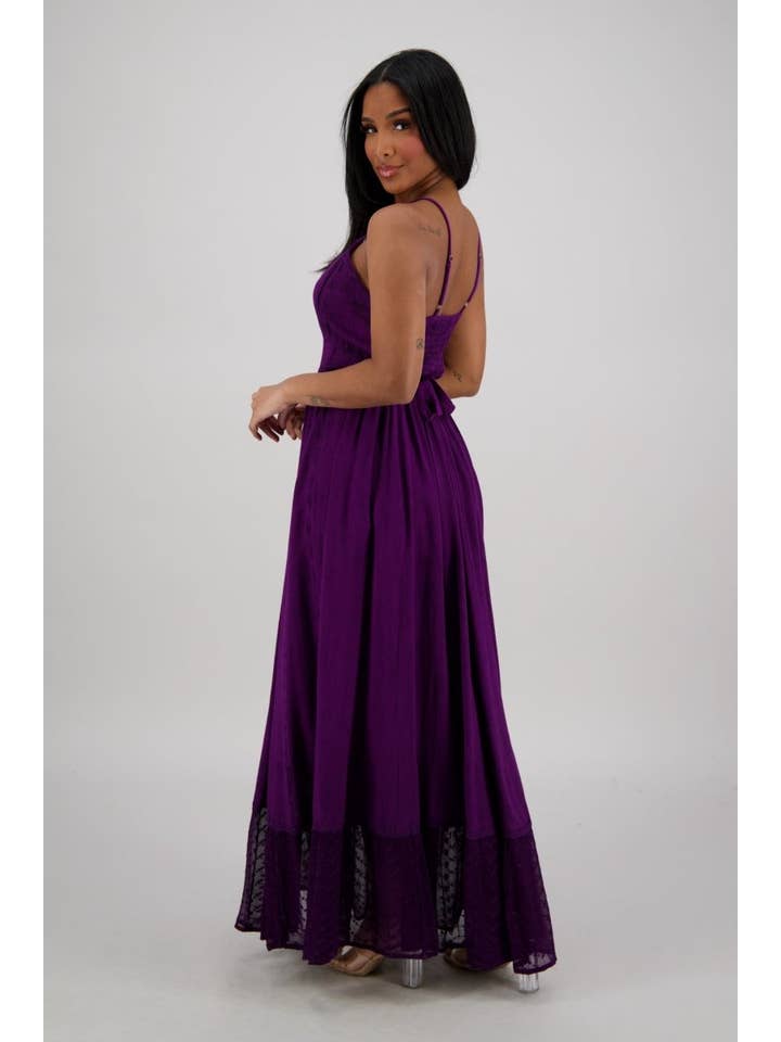 Advance Apparels - Wholesale Dress - Women's - Sheer Hem Smocked Maxi Dress ADL-2532415