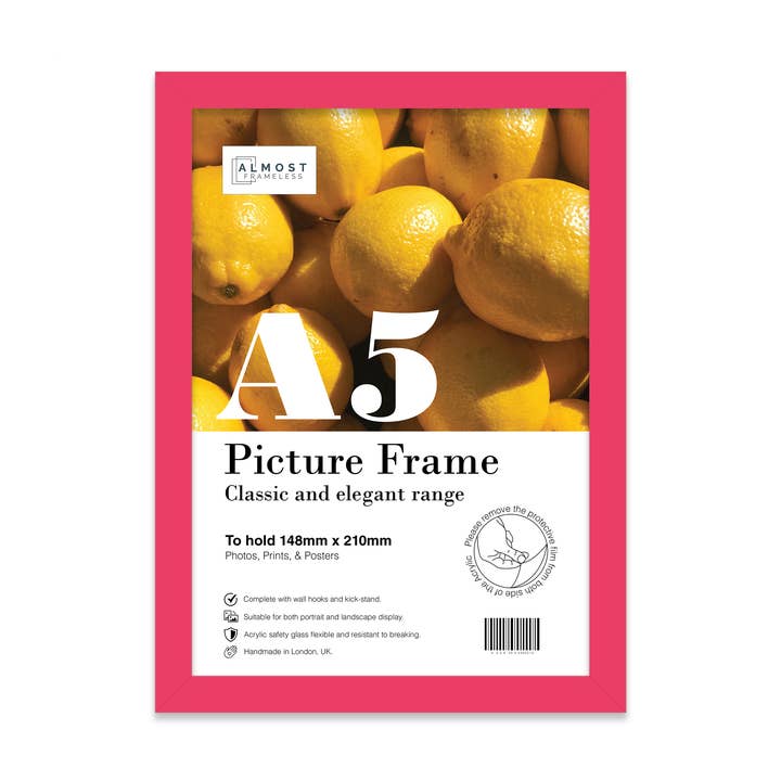 Bright Pink A5 Picture Frame for wholesale by WholesaleFrames.co.uk
