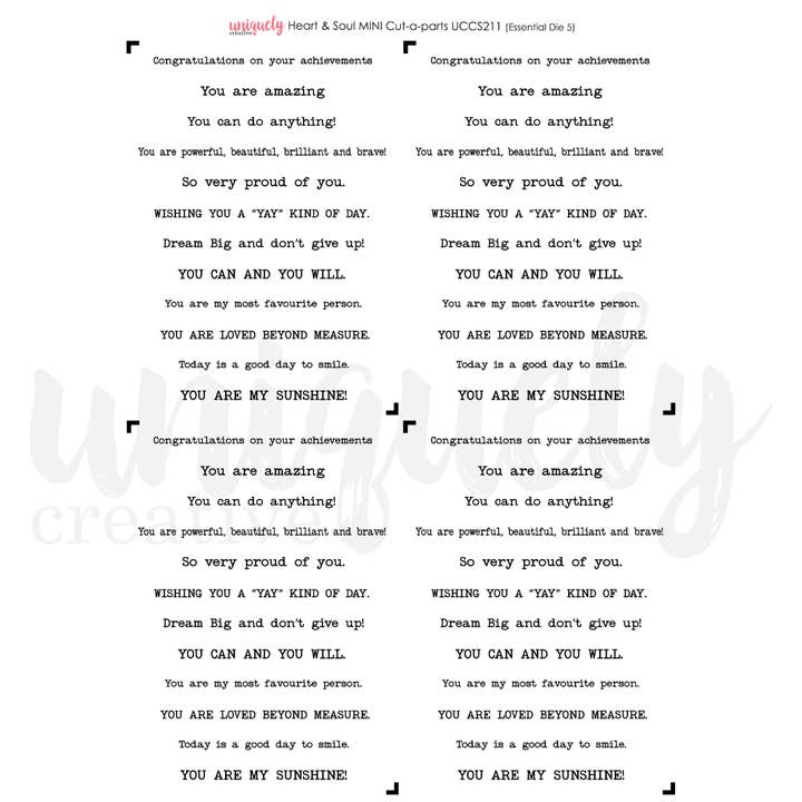 Heart & Soul Cut-a-Part Sheet Mini for wholesale by Uniquely Creative