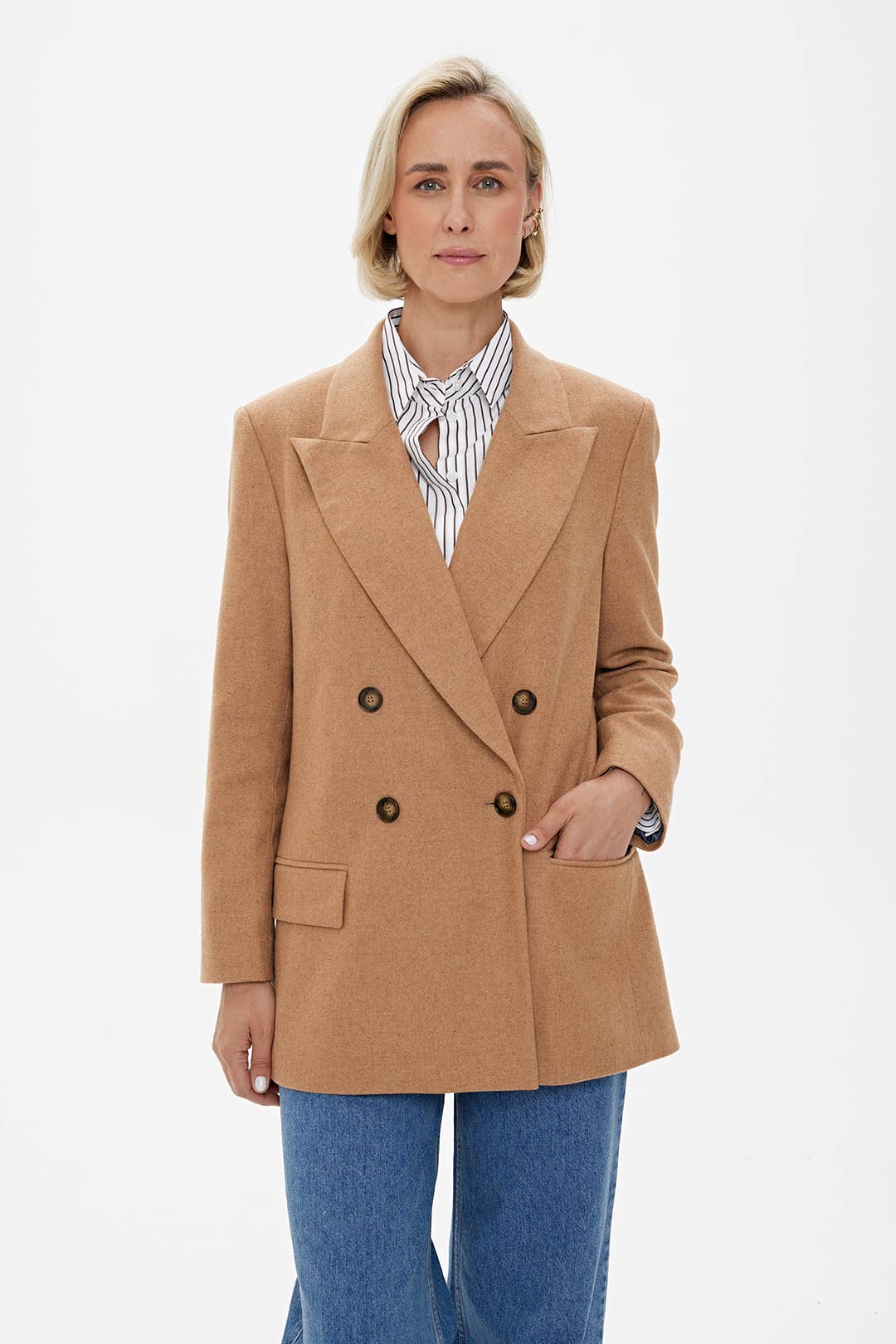 CAPSULE by Agnė Gilytė - Wholesale Blazer - Women's - Blazer 'MILAN' | premium wool mix in caramel6