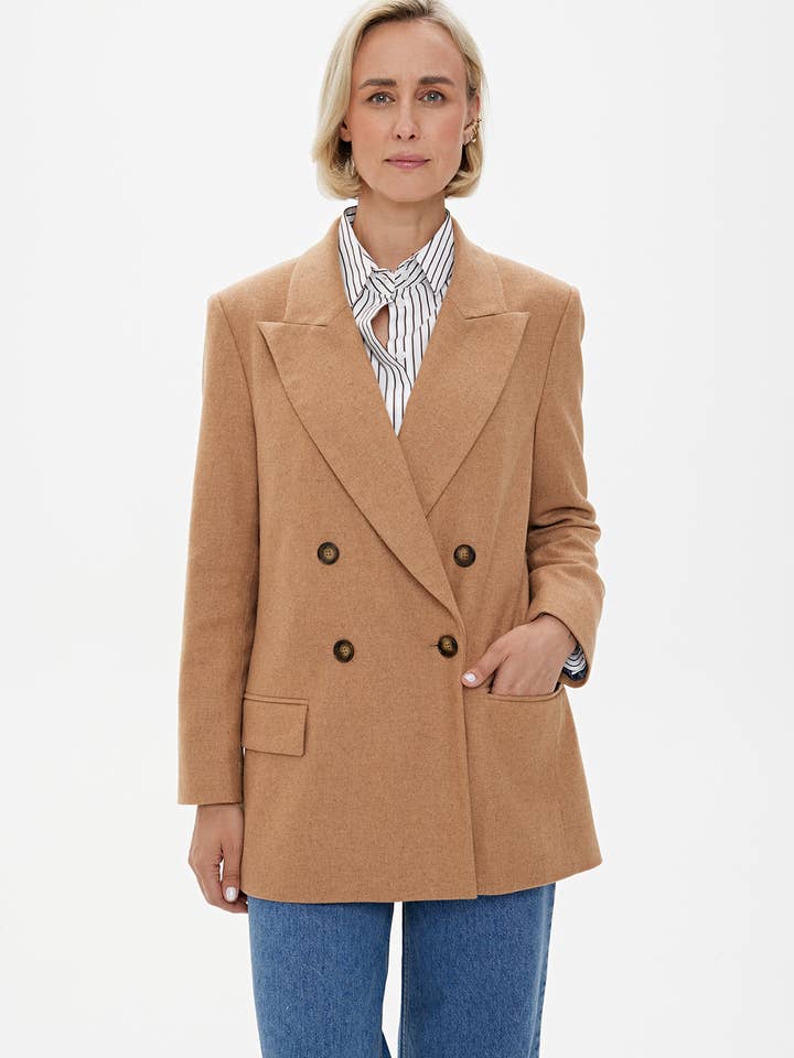 CAPSULE by AgnÄ— GilytÄ— - Wholesale Blazer - Women's - Blazer 'MILAN' | premium wool mix in caramel6