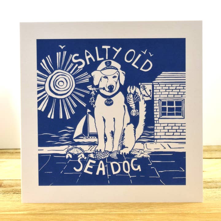 Biglietto di auguri Salty Old Sea Dog per la vendita all'ingrosso da parte di Port and Lemon