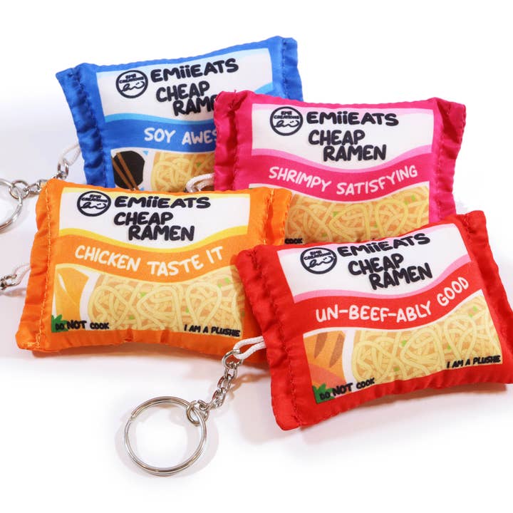Emii Creations - Wholesale Keychain - Women's - Tiny Instant Cheap Ramen Noodle Plush Keychain