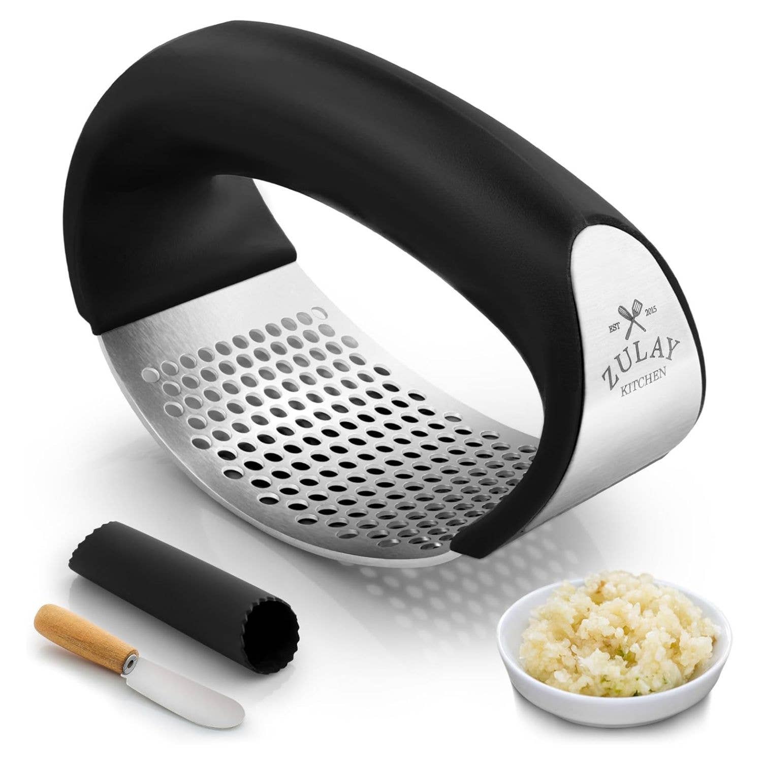 Zulay Kitchen - Wholesale Kitchen Tool/Gadget - Premium Garlic Mincer  with Peeler and Scraper1