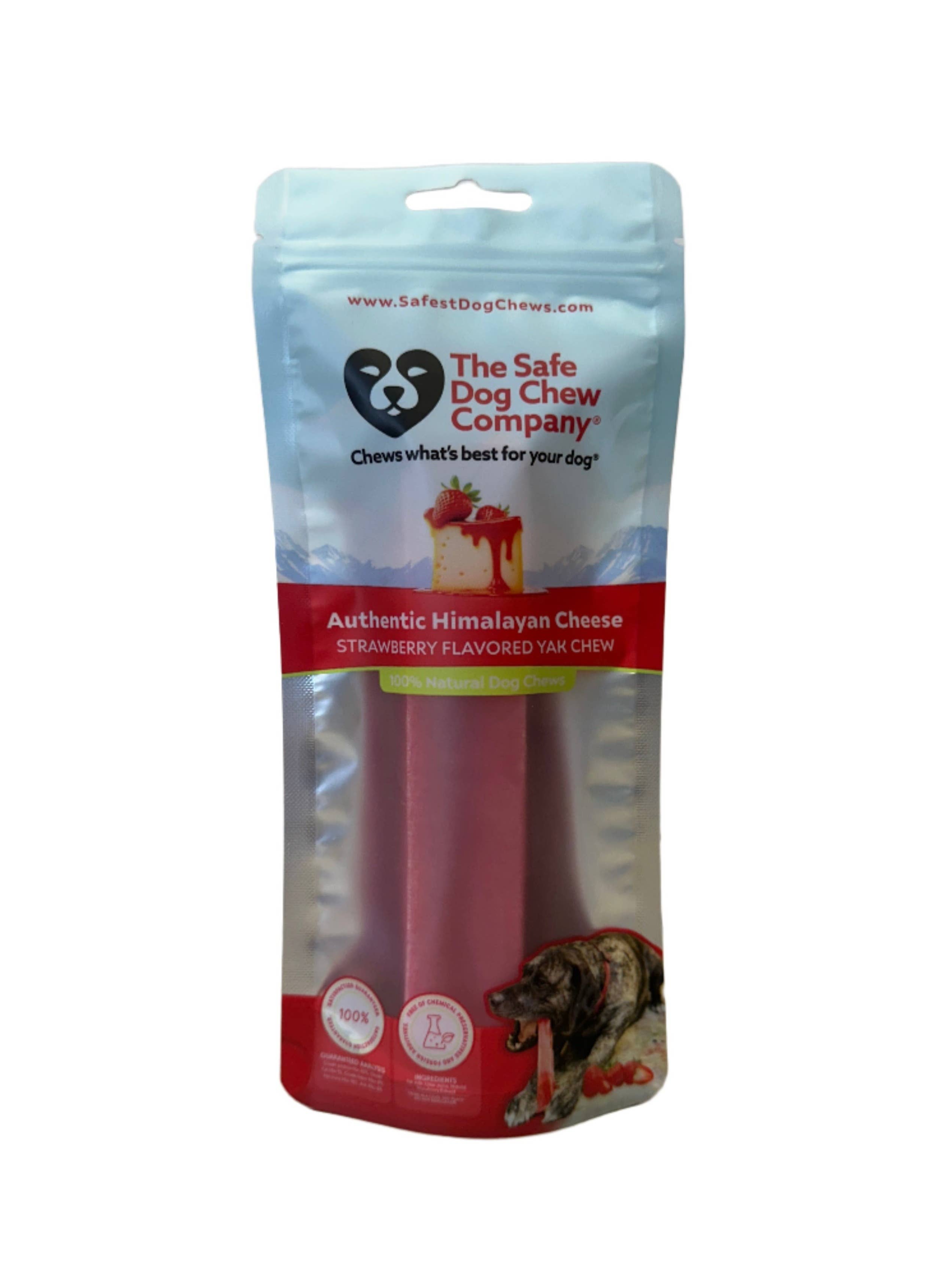Kathmandu's Authentic Himalayan Cheese Yak Chew - Wholesale Pet Treats - Dog - Strawberry Flavored Yak Chews by THE SAFE DOG CHEW