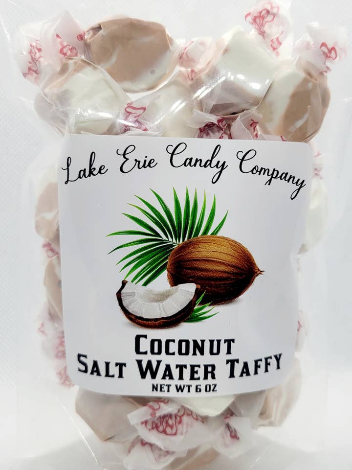 Coconut Salt Water Taffy for wholesale by Lake Erie Candy Company
