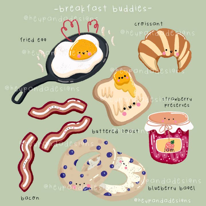 breakfast buddies (art print) for wholesale by heypandadesigns