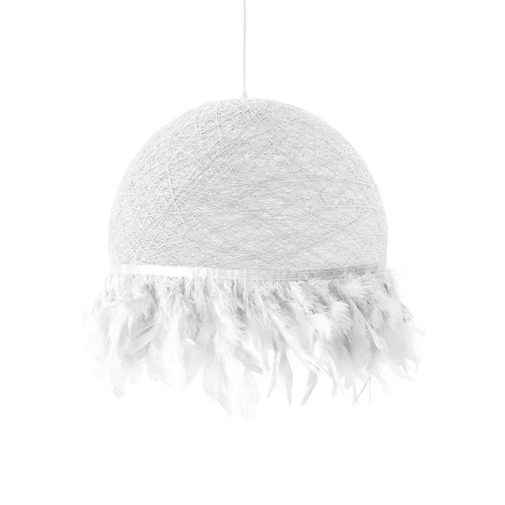 Geometrik Design – Pedra de parede por atacado – Luminária pendente com penas marrons HALF FEATHERS, design nórdico1