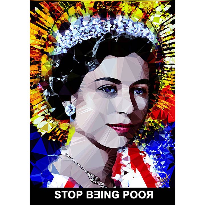 Stop Being Poor (III) by Baiba Auria - signed Giclée print for wholesale by Egoiste Gallery
