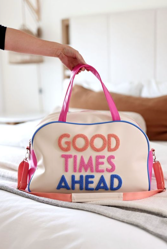 Jadelynn Brooke - Wholesale Weekender Bag - Women's - Duffle Bag - Good Times Ahead (Cream/Coral/Pink/Blue)1