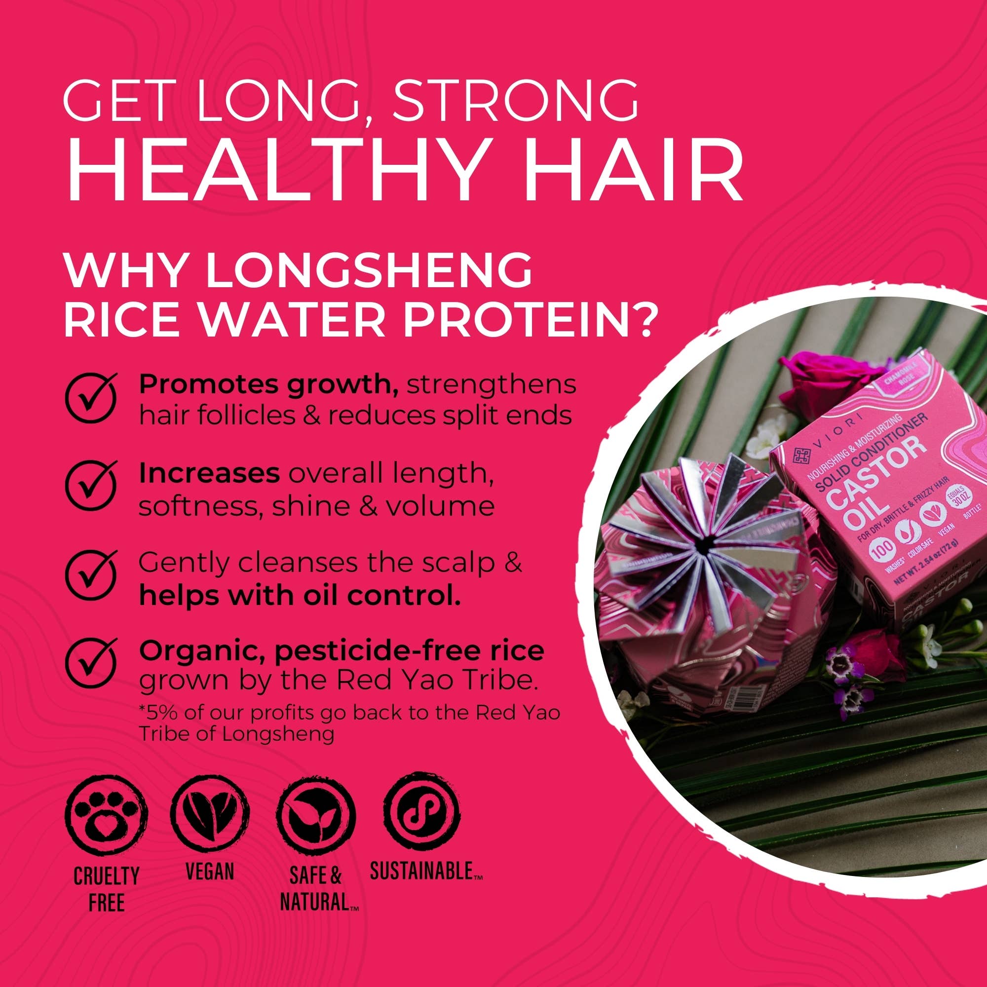 Viori Beauty – Großhandel Shampoo-Puck/festes Shampoo – Shampoo-Bar mit Rizinusöl für intensive Feuchtigkeit | Kamille & Rose2