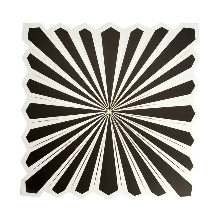 MCL23-PL9- Celebration Chic Black with Gold Foil Paper Placemat for wholesale by Gatherings by Curated Paperie