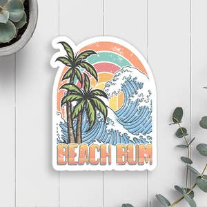 Beach Bum  Sticker – Roaming Heart