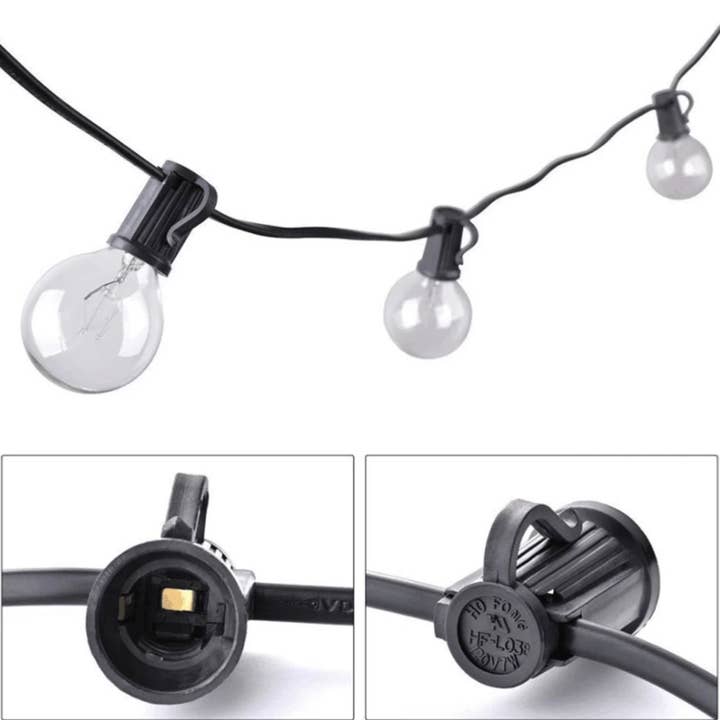 OutdoorSolarOutlet – wholesale String lights – Outdoor String Light-25 Feet G40 Globe Patio Lights with 26 Edison Glass Bulbs Waterproof Connectable Hanging Light